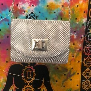 Beautiful shining silver mini bag